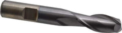 Cleveland - 33/64", 1-1/8" LOC, 1/2" Shank Diam, 3-3/8" OAL, 2 Flute, High Speed Steel Square End Mill - Single End, TiCN Finish, Spiral Flute, 30° Helix, Centercutting, Right Hand Cut, Right Hand Flute, Series HG-2 - USA Tool & Supply