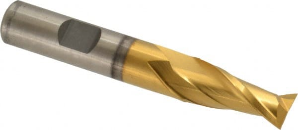 Cleveland - 31/64", 13/16" LOC, 1/2" Shank Diam, 3-1/4" OAL, 2 Flute, High Speed Steel Square End Mill - USA Tool & Supply