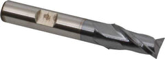 Cleveland - 7/16" Diam, 13/16" LOC, 2 Flute High Speed Steel Keyway End Mill - Spiral Flute, TiCN Finish, 3/8" Shank Diam, 2-11/16" OAL, 30° Helix, Centercutting - USA Tool & Supply