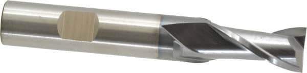 Cleveland - 1/2" Diam, 1" LOC, 2 Flute High Speed Steel Keyway End Mill - Spiral Flute, TiCN Finish, 1/2" Shank Diam, 3-1/4" OAL, 30° Helix, Centercutting - USA Tool & Supply