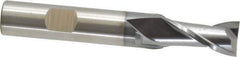 Cleveland - 1/2" Diam, 1" LOC, 2 Flute High Speed Steel Keyway End Mill - Spiral Flute, TiCN Finish, 1/2" Shank Diam, 3-1/4" OAL, 30° Helix, Centercutting - USA Tool & Supply