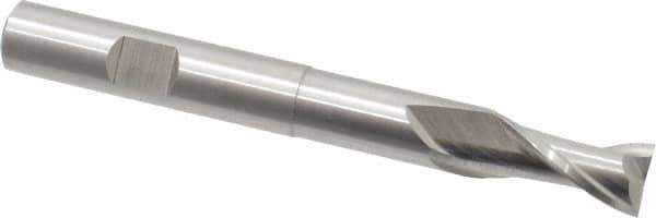 Cleveland - 3/8", 3/4" LOC, 3/8" Shank Diam, 3-5/16" OAL, 2 Flute, High Speed Steel Square End Mill - Single End, Uncoated, Spiral Flute, 30° Helix, Centercutting, Right Hand Cut, Right Hand Flute, Series HGN-2 - USA Tool & Supply