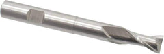 Cleveland - 3/8", 3/4" LOC, 3/8" Shank Diam, 3-5/16" OAL, 2 Flute, High Speed Steel Square End Mill - Single End, Uncoated, Spiral Flute, 30° Helix, Centercutting, Right Hand Cut, Right Hand Flute, Series HGN-2 - USA Tool & Supply