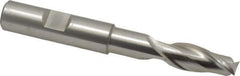 Cleveland - 7/16", 1" LOC, 1/2" Shank Diam, 3-3/4" OAL, 2 Flute, High Speed Steel Square End Mill - Single End, Uncoated, Spiral Flute, 30° Helix, Centercutting, Right Hand Cut, Right Hand Flute, Series HGN-2 - USA Tool & Supply