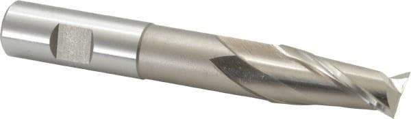 Cleveland - 3/4", 1-5/8" LOC, 3/4" Shank Diam, 5-1/4" OAL, 2 Flute, High Speed Steel Square End Mill - Single End, Uncoated, Spiral Flute, 30° Helix, Centercutting, Right Hand Cut, Right Hand Flute, Series HGN-2 - USA Tool & Supply