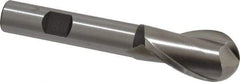 Cleveland - 3/4" Diam, 1-5/16" LOC, 2 Flute High Speed Steel Ball End Mill - Uncoated, Single End, 3-5/8" OAL, 1/2" Shank Diam, Spiral Flute - USA Tool & Supply