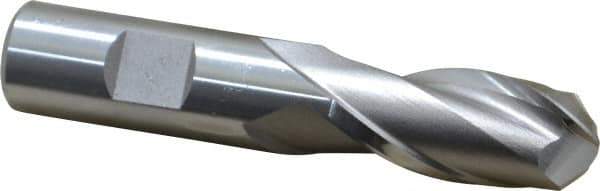 Cleveland - 3/4" Diam, 1-5/8" LOC, 2 Flute High Speed Steel Ball End Mill - Uncoated, Single End, 3-7/8" OAL, 3/4" Shank Diam, Spiral Flute - USA Tool & Supply