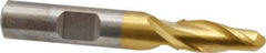Cleveland - 5/16" Diam, 3/4" LOC, 2 Flute High Speed Steel Ball End Mill - TiN Finish, Single End, 2-1/2" OAL, 3/8" Shank Diam, Spiral Flute - USA Tool & Supply