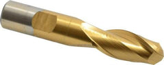 Cleveland - 5/8" Diam, 1-3/8" LOC, 2 Flute High Speed Steel Ball End Mill - TiN Finish, Single End, 3-1/4" OAL, 5/8" Shank Diam, Spiral Flute - USA Tool & Supply