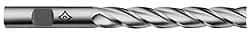 Cleveland - 9/32", 2" LOC, 3/8" Shank Diam, 3-1/4" OAL, 4 Flute, High Speed Steel Square End Mill - Single End, TiN Finish, Spiral Flute, 30° Helix, Centercutting, Right Hand Cut, Right Hand Flute, Series HG-4C - USA Tool & Supply