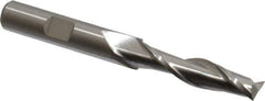 Cleveland - 11/32", 1-1/2" LOC, 3/8" Shank Diam, 3-1/4" OAL, 2 Flute, High Speed Steel Square End Mill - Single End, Uncoated, Spiral Flute, 30° Helix, Centercutting, Right Hand Cut, Right Hand Flute, Series HG-2 - USA Tool & Supply