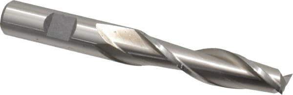 Cleveland - 1/2", 2" LOC, 1/2" Shank Diam, 4" OAL, 2 Flute, High Speed Steel Square End Mill - Single End, Uncoated, Spiral Flute, 30° Helix, Centercutting, Right Hand Cut, Right Hand Flute, Series HG-2 - USA Tool & Supply