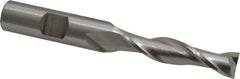 Cleveland - 13/32", 1-3/4" LOC, 1/2" Shank Diam, 3-3/4" OAL, 2 Flute, High Speed Steel Square End Mill - Single End, Uncoated, Spiral Flute, 30° Helix, Centercutting, Right Hand Cut, Right Hand Flute, Series HG-2 - USA Tool & Supply