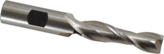 Cleveland - 17/32", 2" LOC, 5/8" Shank Diam, 4-5/8" OAL, 2 Flute, High Speed Steel Square End Mill - Single End, Uncoated, Spiral Flute, 30° Helix, Centercutting, Right Hand Cut, Right Hand Flute, Series HG-2 - USA Tool & Supply