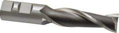 Cleveland - 15/16", 3" LOC, 1" Shank Diam, 5-1/2" OAL, 2 Flute, High Speed Steel Square End Mill - Single End, Uncoated, Spiral Flute, 30° Helix, Centercutting, Right Hand Cut, Right Hand Flute, Series HG-2 - USA Tool & Supply