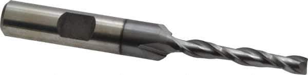 Cleveland - 3/16", 1-1/4" LOC, 3/8" Shank Diam, 3-1/16" OAL, 2 Flute, High Speed Steel Square End Mill - Single End, TiCN Finish, Spiral Flute, 30° Helix, Centercutting, Right Hand Cut, Right Hand Flute, Series HG-2 - USA Tool & Supply