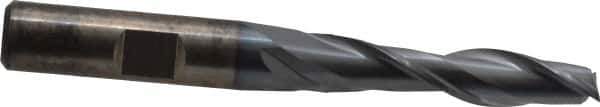 Cleveland - 5/16", 1-3/8" LOC, 3/8" Shank Diam, 3-1/8" OAL, 2 Flute, High Speed Steel Square End Mill - Single End, TiCN Finish, Spiral Flute, 30° Helix, Centercutting, Right Hand Cut, Right Hand Flute, Series HG-2 - USA Tool & Supply