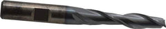 Cleveland - 5/16", 1-3/8" LOC, 3/8" Shank Diam, 3-1/8" OAL, 2 Flute, High Speed Steel Square End Mill - Single End, TiCN Finish, Spiral Flute, 30° Helix, Centercutting, Right Hand Cut, Right Hand Flute, Series HG-2 - USA Tool & Supply