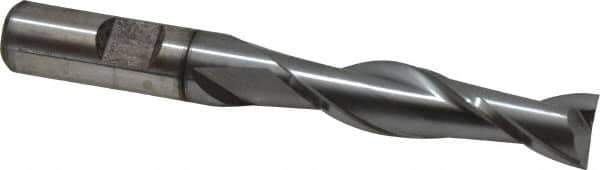 Cleveland - 1/2", 2" LOC, 1/2" Shank Diam, 4" OAL, 2 Flute, High Speed Steel Square End Mill - Single End, TiCN Finish, Spiral Flute, 30° Helix, Centercutting, Right Hand Cut, Right Hand Flute, Series HG-2 - USA Tool & Supply
