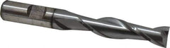 Cleveland - 1/2", 2" LOC, 1/2" Shank Diam, 4" OAL, 2 Flute, High Speed Steel Square End Mill - Single End, TiCN Finish, Spiral Flute, 30° Helix, Centercutting, Right Hand Cut, Right Hand Flute, Series HG-2 - USA Tool & Supply