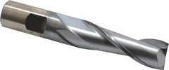 Cleveland - 3/4", 2-1/4" LOC, 3/4" Shank Diam, 4-1/2" OAL, 2 Flute, High Speed Steel Square End Mill - Single End, TiCN Finish, Spiral Flute, 30° Helix, Centercutting, Right Hand Cut, Right Hand Flute, Series HG-2 - USA Tool & Supply