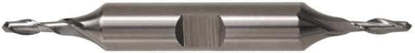 Cleveland - 7/16" Diam, 13/16" LOC, 2 Flute High Speed Steel Ball End Mill - TiCN Finish, Double End, 4-1/8" OAL, 1/2" Shank Diam, Spiral Flute - USA Tool & Supply