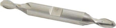 Cleveland - 1/4" Diam, 1/2" LOC, 2 Flute High Speed Steel Ball End Mill - Uncoated, Double End, 3-3/8" OAL, 3/8" Shank Diam, Spiral Flute - USA Tool & Supply