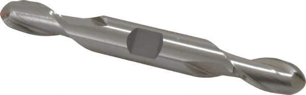 Cleveland - 7/16" Diam, 13/16" LOC, 2 Flute High Speed Steel Ball End Mill - Uncoated, Double End, 4-1/8" OAL, 1/2" Shank Diam, Spiral Flute - USA Tool & Supply