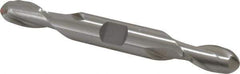 Cleveland - 7/16" Diam, 13/16" LOC, 2 Flute High Speed Steel Ball End Mill - Uncoated, Double End, 4-1/8" OAL, 1/2" Shank Diam, Spiral Flute - USA Tool & Supply