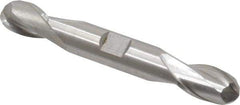 Cleveland - 1/2" Diam, 13/16" LOC, 2 Flute High Speed Steel Ball End Mill - Uncoated, Double End, 4-1/8" OAL, 1/2" Shank Diam, Spiral Flute - USA Tool & Supply