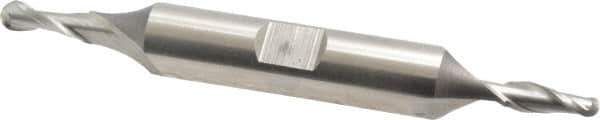 Cleveland - 5/32" Diam, 7/16" LOC, 2 Flute High Speed Steel Ball End Mill - Uncoated, Double End, 3-1/8" OAL, 3/8" Shank Diam, Spiral Flute - USA Tool & Supply