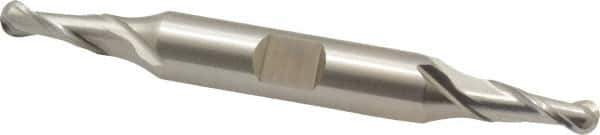 Cleveland - 7/32" Diam, 1/2" LOC, 2 Flute High Speed Steel Ball End Mill - Uncoated, Double End, 3-1/4" OAL, 3/8" Shank Diam, Spiral Flute - USA Tool & Supply