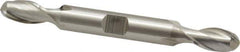 Cleveland - 11/32" Diam, 9/16" LOC, 2 Flute High Speed Steel Ball End Mill - Uncoated, Double End, 3-1/2" OAL, 3/8" Shank Diam, Spiral Flute - USA Tool & Supply