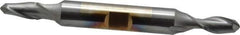 Cleveland - 1/4" Diam, 1/2" LOC, 2 Flute High Speed Steel Ball End Mill - TiCN Finish, Double End, 3-3/8" OAL, 3/8" Shank Diam, Spiral Flute - USA Tool & Supply