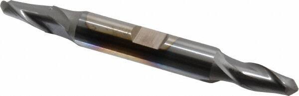 Cleveland - 9/32" Diam, 9/16" LOC, 2 Flute High Speed Steel Ball End Mill - TiCN Finish, Double End, 3-3/8" OAL, 3/8" Shank Diam, Spiral Flute - USA Tool & Supply
