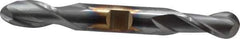 Cleveland - 1/2" Diam, 13/16" LOC, 2 Flute High Speed Steel Ball End Mill - TiCN Finish, Double End, 4-1/8" OAL, 1/2" Shank Diam, Spiral Flute - USA Tool & Supply