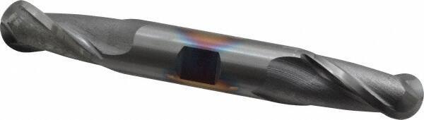 Cleveland - 3/4" Diam, 1-5/16" LOC, 2 Flute High Speed Steel Ball End Mill - TiCN Finish, Double End, 5-5/8" OAL, 3/4" Shank Diam, Spiral Flute - USA Tool & Supply