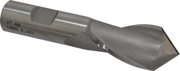 Cleveland - 1" Diam, 1-1/2" LOC, 2 Flute, 90° Point Angle, High Speed Steel Drill Mill - Uncoated, 3-3/4" OAL, 3/4" Shank Diam - USA Tool & Supply