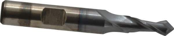 Cleveland - 1/4" Diam, 1/2" LOC, 2 Flute, 90° Point Angle, High Speed Steel Drill Mill - TiCN Finish, 2-5/16" OAL, 3/8" Shank Diam - USA Tool & Supply