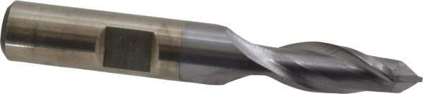 Cleveland - 5/16" Diam, 9/16" LOC, 2 Flute, 90° Point Angle, High Speed Steel Drill Mill - TiCN Finish, 2-5/16" OAL, 3/8" Shank Diam - USA Tool & Supply
