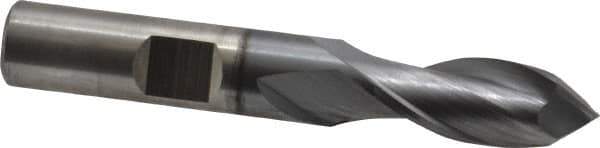 Cleveland - 3/8" Diam, 9/16" LOC, 2 Flute, 90° Point Angle, High Speed Steel Drill Mill - TiCN Finish, 2-5/16" OAL, 3/8" Shank Diam - USA Tool & Supply