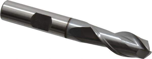 Cleveland - 7/16" Diam, 13/16" LOC, 2 Flute, 90° Point Angle, High Speed Steel Drill Mill - TiCN Finish, 2-1/2" OAL, 3/8" Shank Diam - USA Tool & Supply