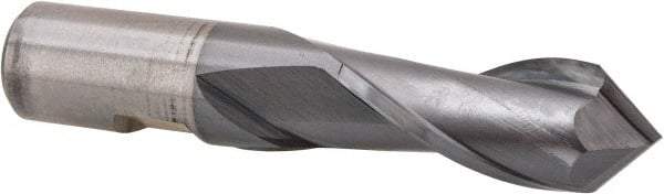 Cleveland - 3/4" Diam, 1-5/16" LOC, 2 Flute, 90° Point Angle, High Speed Steel Drill Mill - TiCN Finish, 3-9/16" OAL, 3/4" Shank Diam - USA Tool & Supply