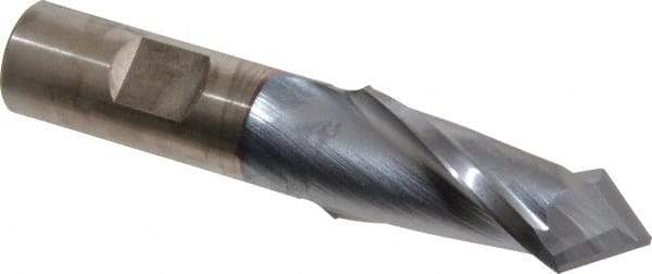 Cleveland - 7/8" Diam, 1-1/2" LOC, 2 Flute, 90° Point Angle, High Speed Steel Drill Mill - TiCN Finish, 3-1/4" OAL, 3/4" Shank Diam - USA Tool & Supply