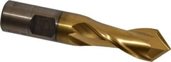 Cleveland - 3/4" Diam, 1-5/16" LOC, 2 Flute, 90° Point Angle, High Speed Steel Drill Mill - TiN Finish, 3-9/16" OAL, 3/4" Shank Diam - USA Tool & Supply