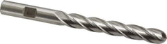 Cleveland - 3/8" Diam, 2-1/2" LOC, 4 Flute High Speed Steel Ball End Mill - Uncoated, Single End, 4-1/4" OAL, 3/8" Shank Diam, Spiral Flute - USA Tool & Supply