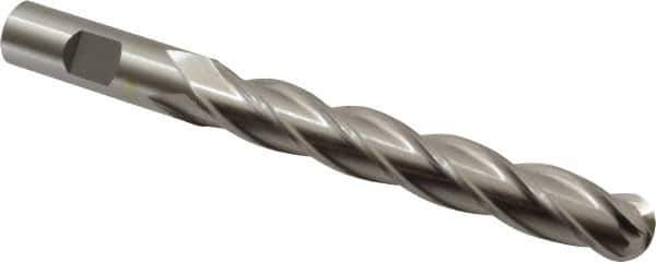 Cleveland - 5/8" Diam, 4" LOC, 4 Flute High Speed Steel Ball End Mill - Uncoated, Single End, 6-1/8" OAL, 5/8" Shank Diam, Spiral Flute - USA Tool & Supply