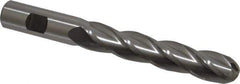 Cleveland - 3/4" Diam, 4" LOC, 4 Flute High Speed Steel Ball End Mill - Uncoated, Single End, 6-1/4" OAL, 3/4" Shank Diam, Spiral Flute - USA Tool & Supply