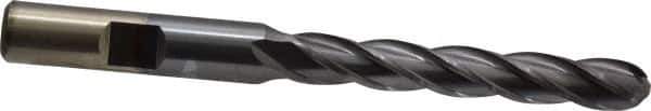 Cleveland - 5/16" Diam, 2" LOC, 4 Flute High Speed Steel Ball End Mill - TiCN Finish, Single End, 3-1/4" OAL, 3/8" Shank Diam, Spiral Flute - USA Tool & Supply