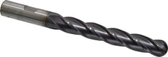 Cleveland - 1/2" Diam, 2" LOC, 4 Flute High Speed Steel Ball End Mill - TiCN Finish, Single End, 5" OAL, 1/2" Shank Diam, Spiral Flute - USA Tool & Supply